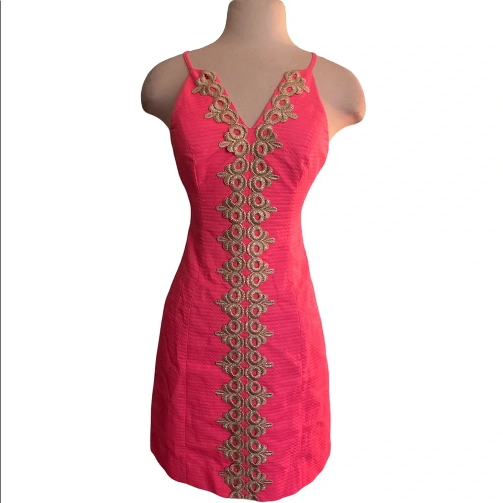 Lilly Pulitzer pearl shift dress bungalow pink - Picture 3 of 7